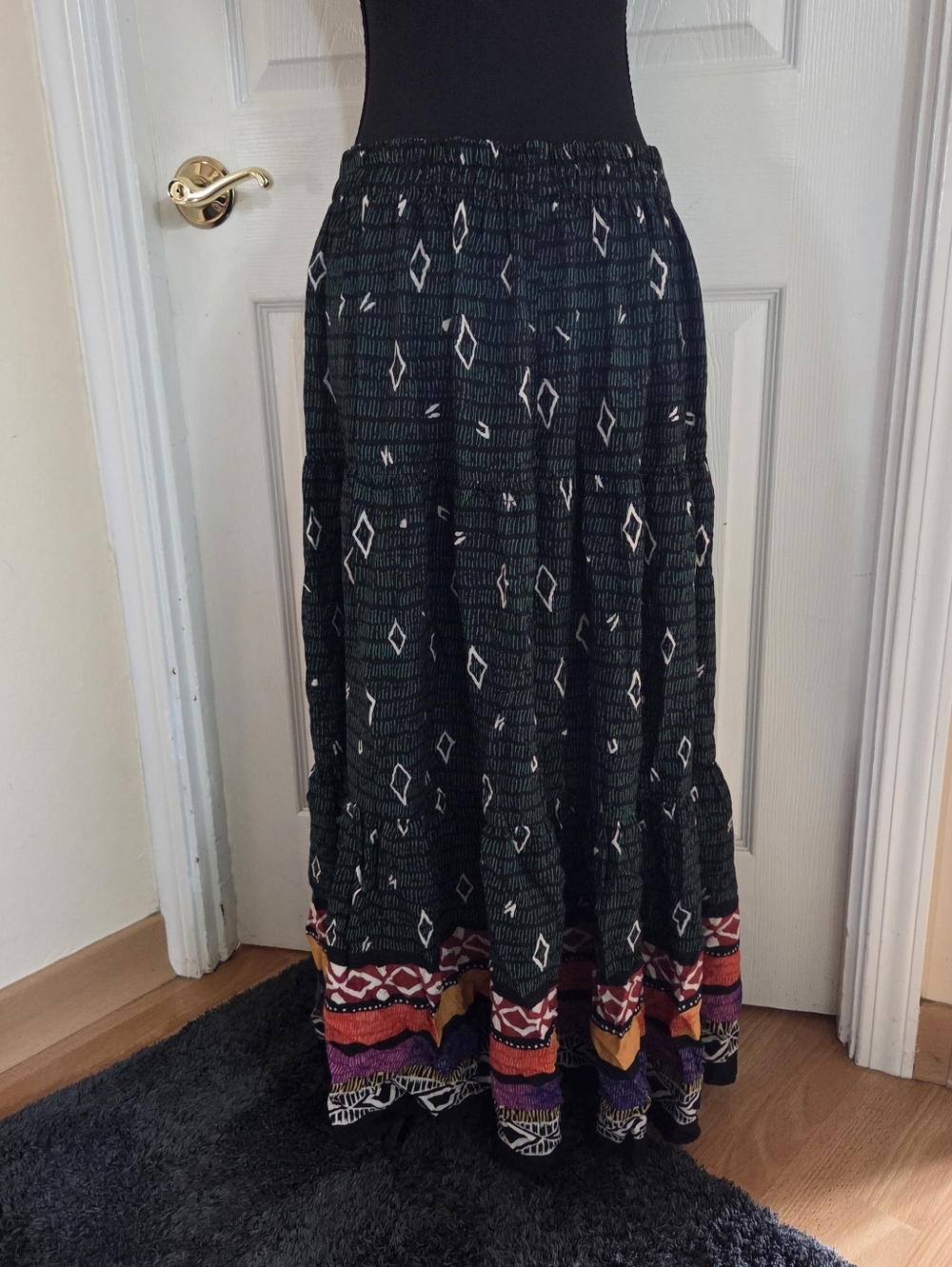 Banjo vtg western boho multicoloured maxi skirt boho festival western rodeo - Picture 7 of 8